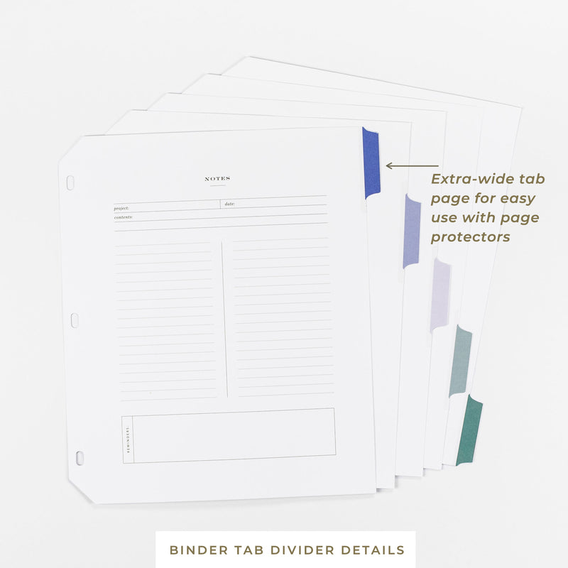 Binder Tab Dividers • Set of 5