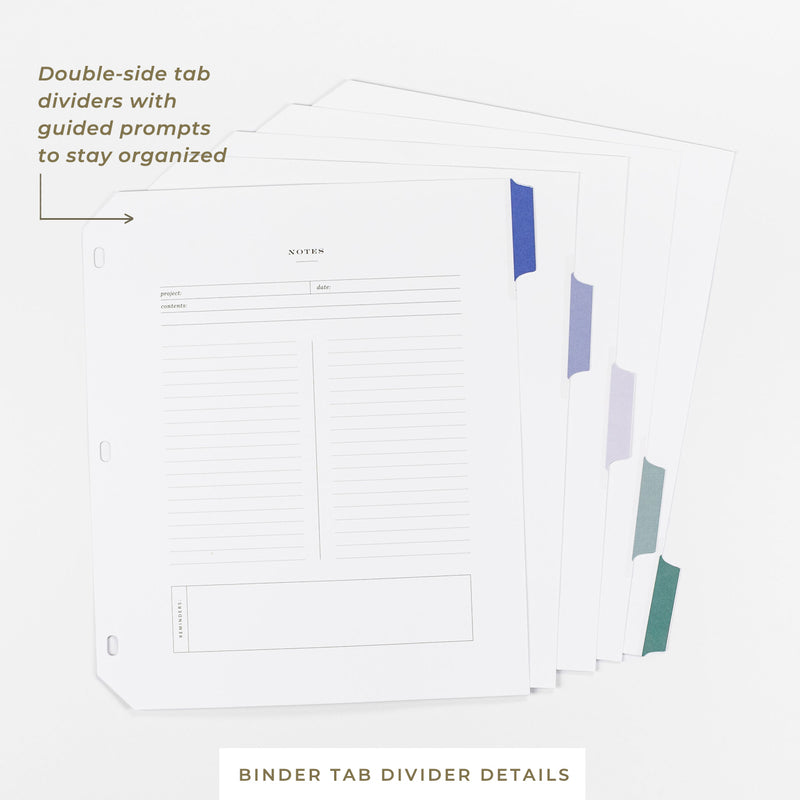 Binder Tab Dividers • Set of 5