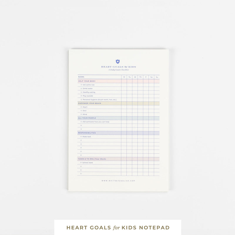 Bloc de notas • Adhesivo • HEART Goals™ para niños