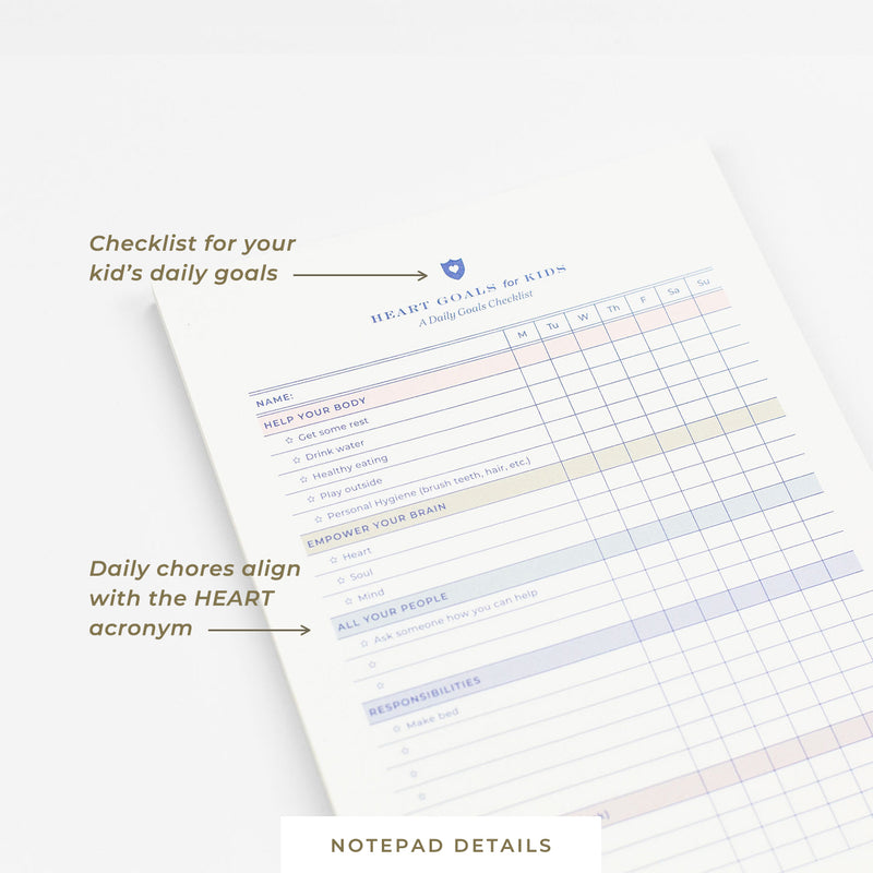 Bloc de notas • Adhesivo • HEART Goals™ para niños